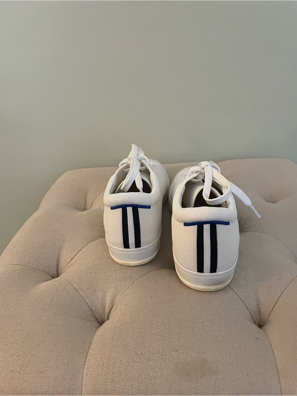 Rothy's White Low-Top Knit Lace-Up Sneakers - Picture 5 of 8